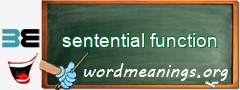 WordMeaning blackboard for sentential function